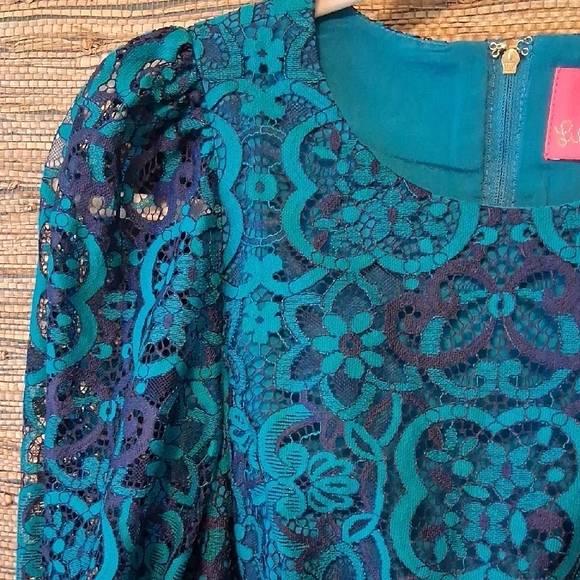 πβ¨ NWT Lilly Pulitzer Georgie Dress β Valencia Teal π Size 00 - Picture 9 of 12